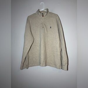 Polo by Ralph Lauren ¼-Zip Pullover Sweater, Beige Tan Sand size XL